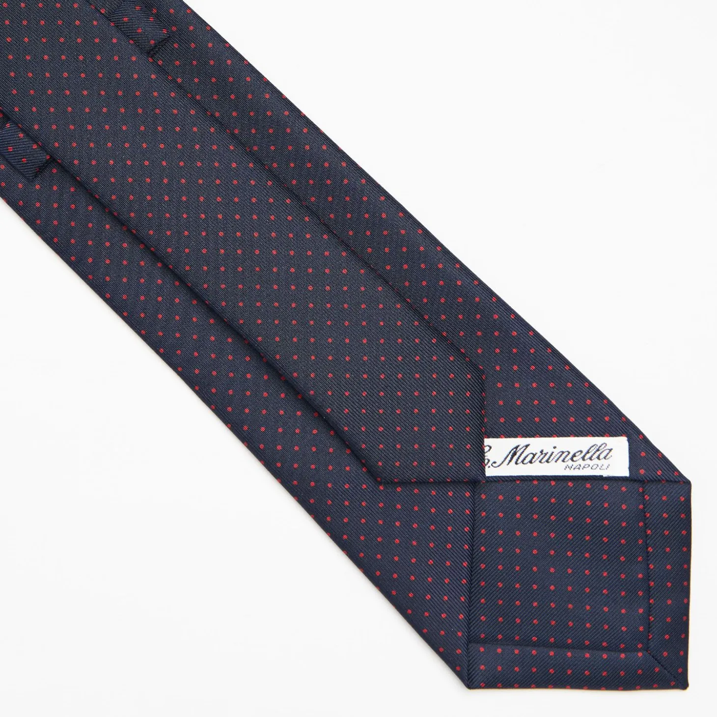 Dark Blue Sartorial Classic Silk Tie Polka Dot Pattern