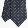 Dark Blue Sartorial Classic Silk Tie Small Flower Pattern