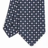 Dark Blue Sartorial Classic Silk Tie - Small Flower Pattern