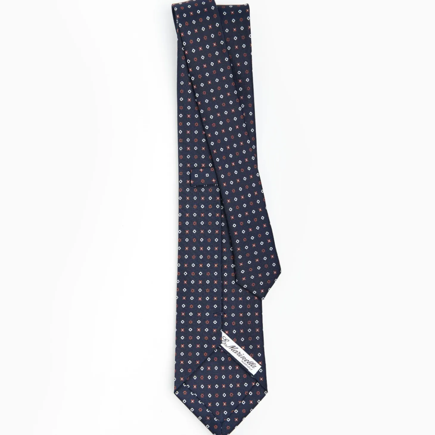 Dark Blue Sartorial Classic Silk Tie - Small Flower Designs