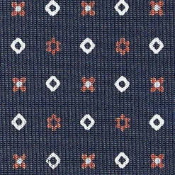 Dark Blue Sartorial Classic Silk Tie - Small Flower Designs