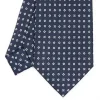Dark Blue Sartorial Classic Silk Tie - Small Flower Designs