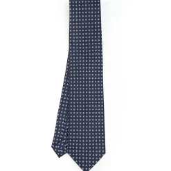 Dark Blue Sartorial Classic Silk Tie - Small Flower Designs