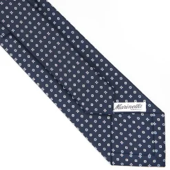 Dark Blue Sartorial Classic Silk Tie - Small Flower Designs