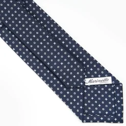 Dark Blue Sartorial Classic Silk Tie - Small Flower Designs