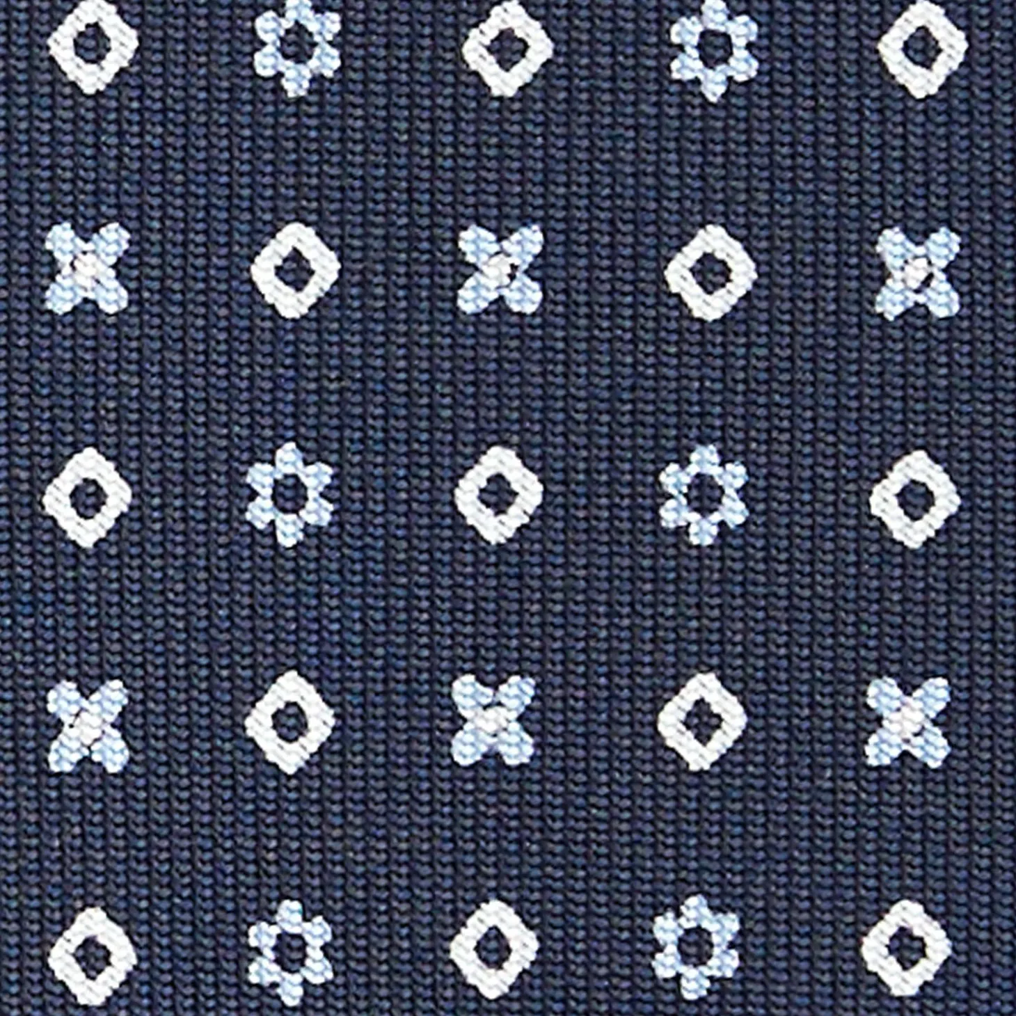 Dark Blue Sartorial Classic Silk Tie - Small Flower Designs