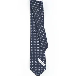 Dark Blue Sartorial Classic Silk Tie - Small Flower Designs
