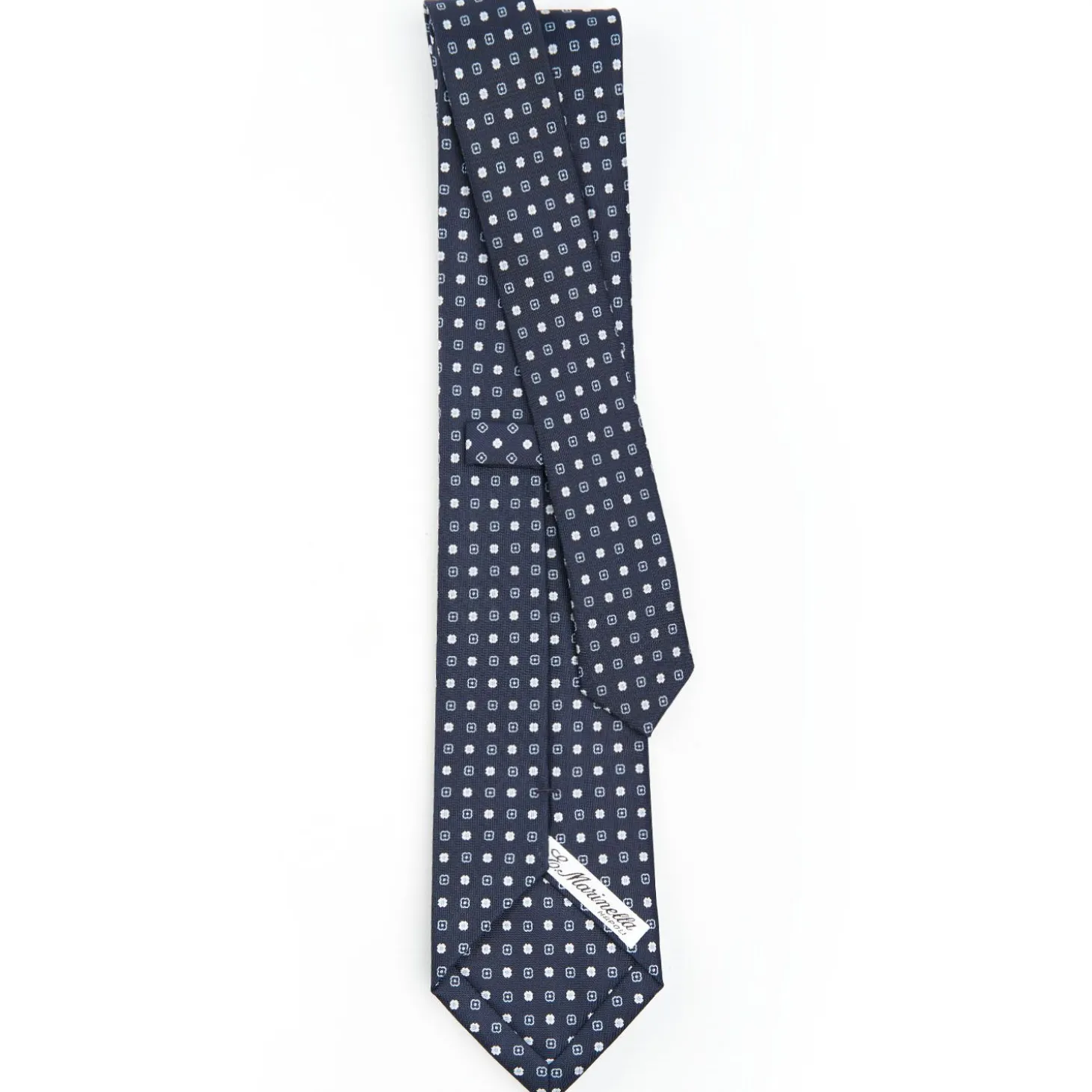 Dark Blue Sartorial Classic Silk Tie - Small Flower Designs
