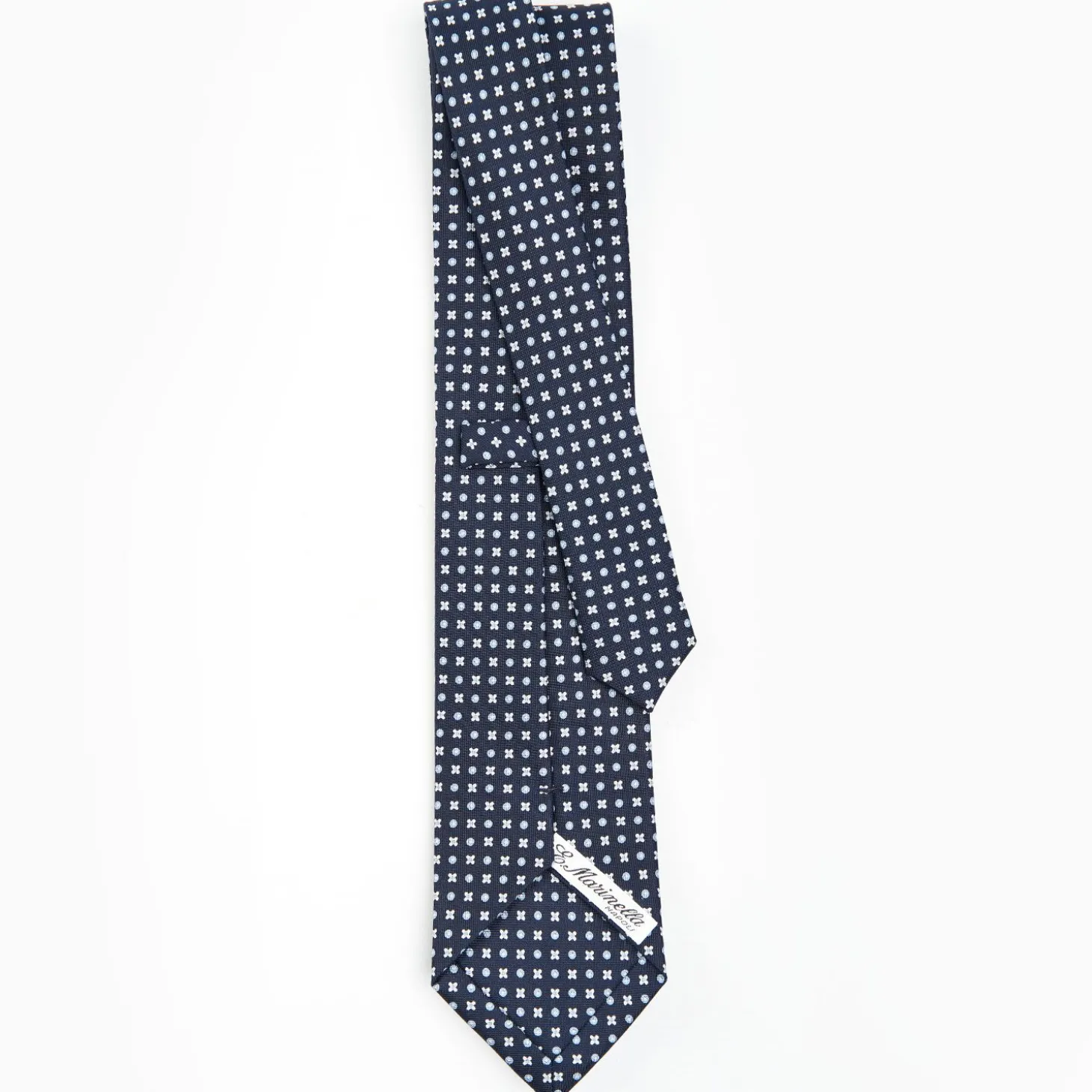 Dark Blue Sartorial Classic Silk Tie - Small Flower Designs