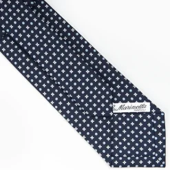 Dark Blue Sartorial Classic Silk Tie - Small Flower Designs