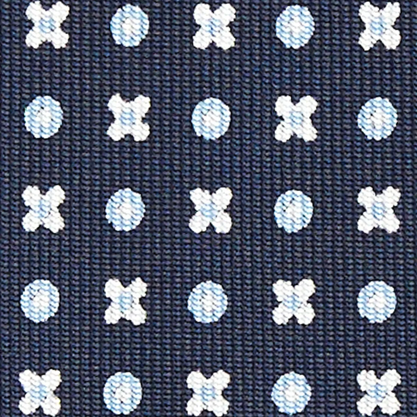 Dark Blue Sartorial Classic Silk Tie - Small Flower Designs