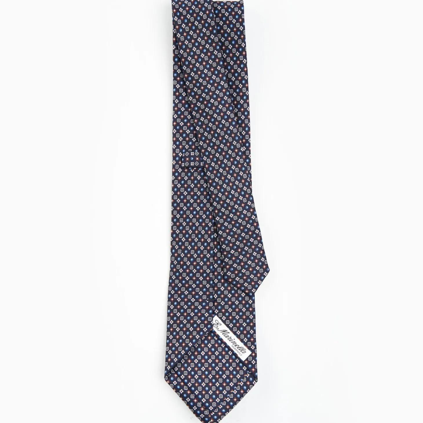 Dark Blue Sartorial Classic Silk Tie - Small Flower Designs