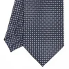 Dark Blue Sartorial Classic Silk Tie - Small Flower Designs