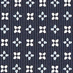 Dark Blue Sartorial Classic Silk Tie - Small Flower Designs