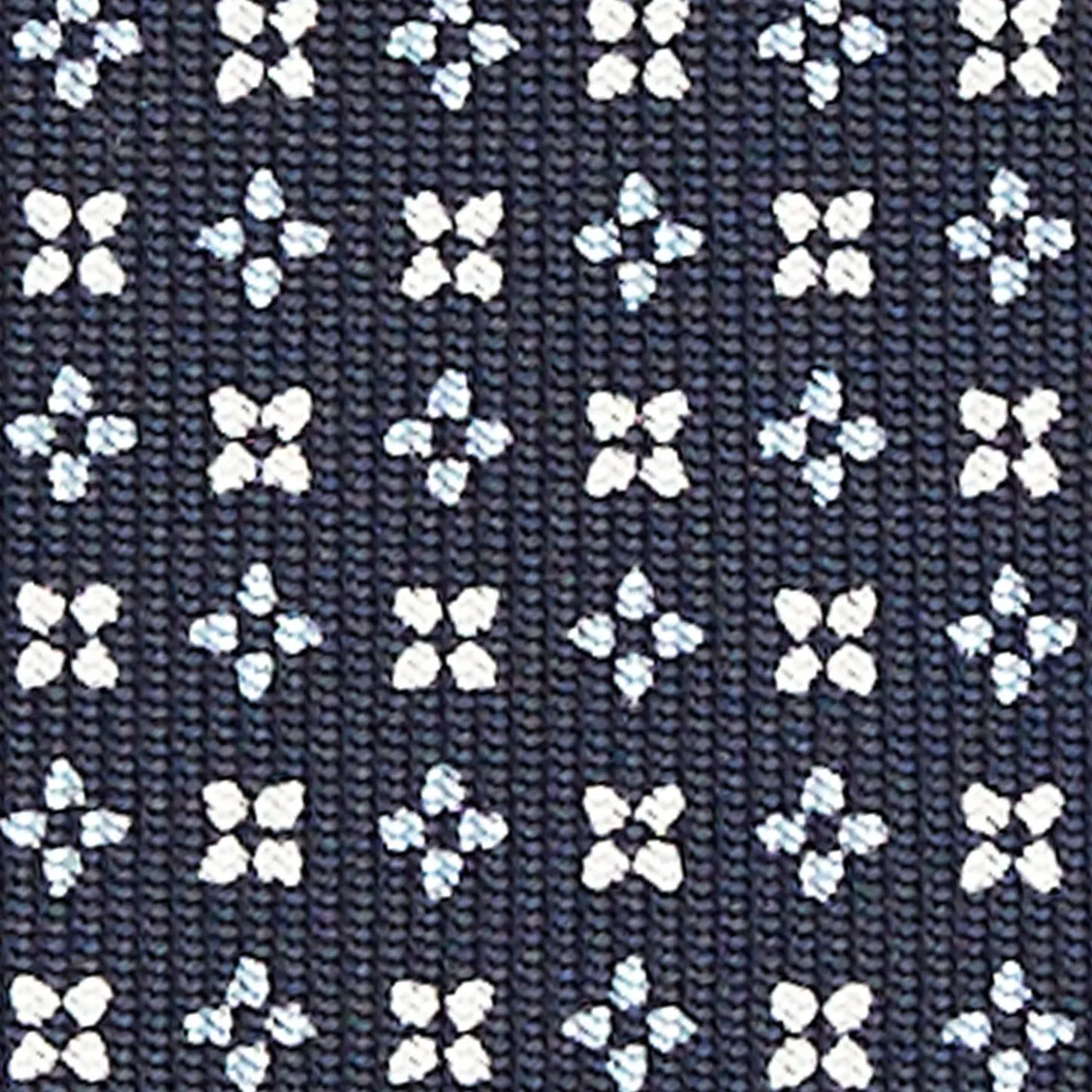 Dark Blue Sartorial Classic Silk Tie - Small Flower Designs