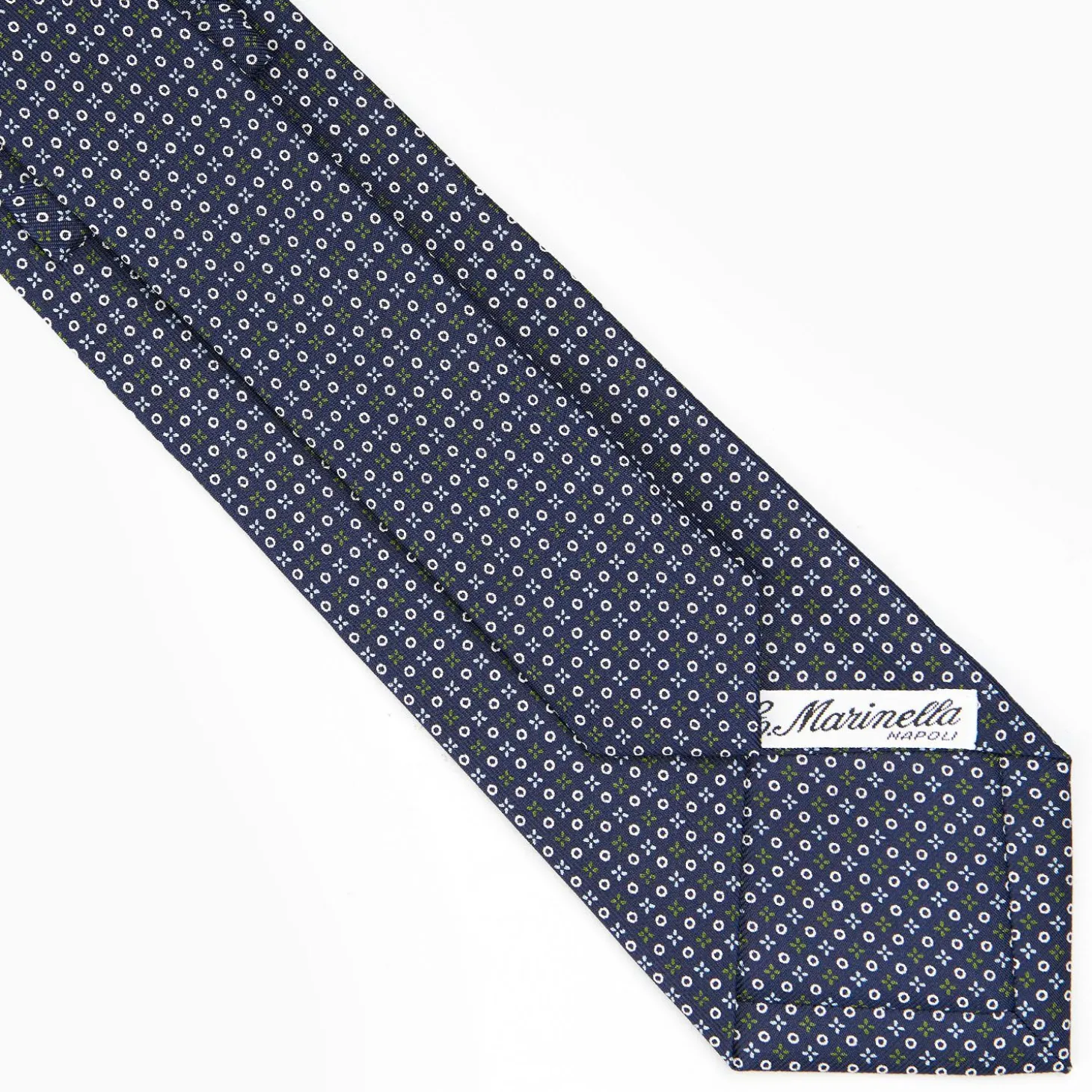 Dark Blue Sartorial Classic Silk Tie - Small Flower Designs