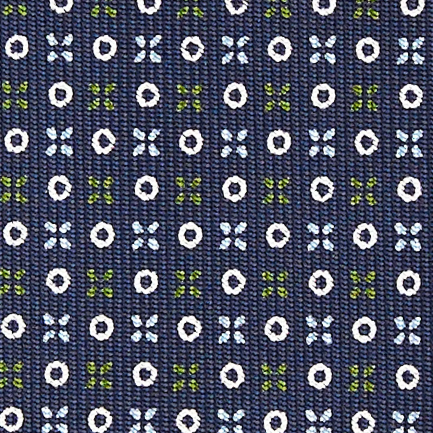 Dark Blue Sartorial Classic Silk Tie - Small Flower Designs