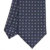 Dark Blue Sartorial Classic Silk Tie - Small Flower Designs