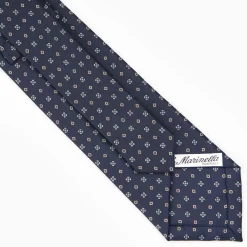 Dark Blue Sartorial Classic Silk Tie - Small Flower Designs