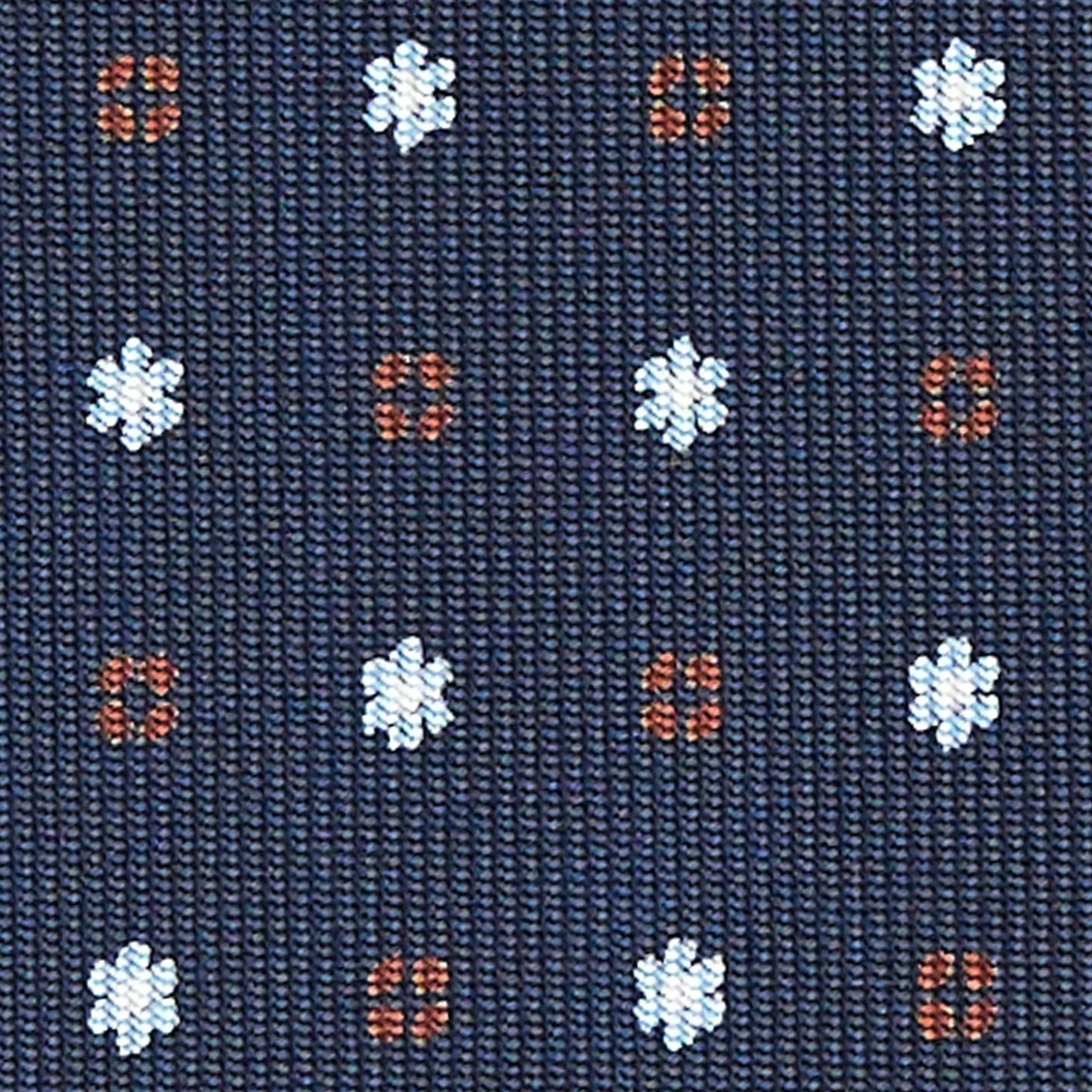 Dark Blue Sartorial Classic Silk Tie - Small Flower Designs