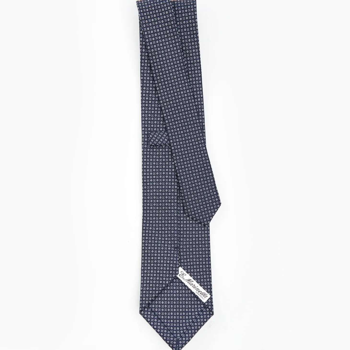 Dark Blue Sartorial Classic Silk Tie - Small Flower Designs