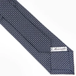 Dark Blue Sartorial Classic Silk Tie - Small Flower Designs