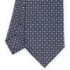 Dark Blue Sartorial Classic Silk Tie - Small Flower Designs