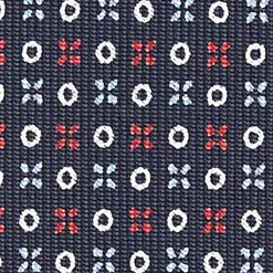 Dark Blue Sartorial Classic Silk Tie - Small Flower Designs