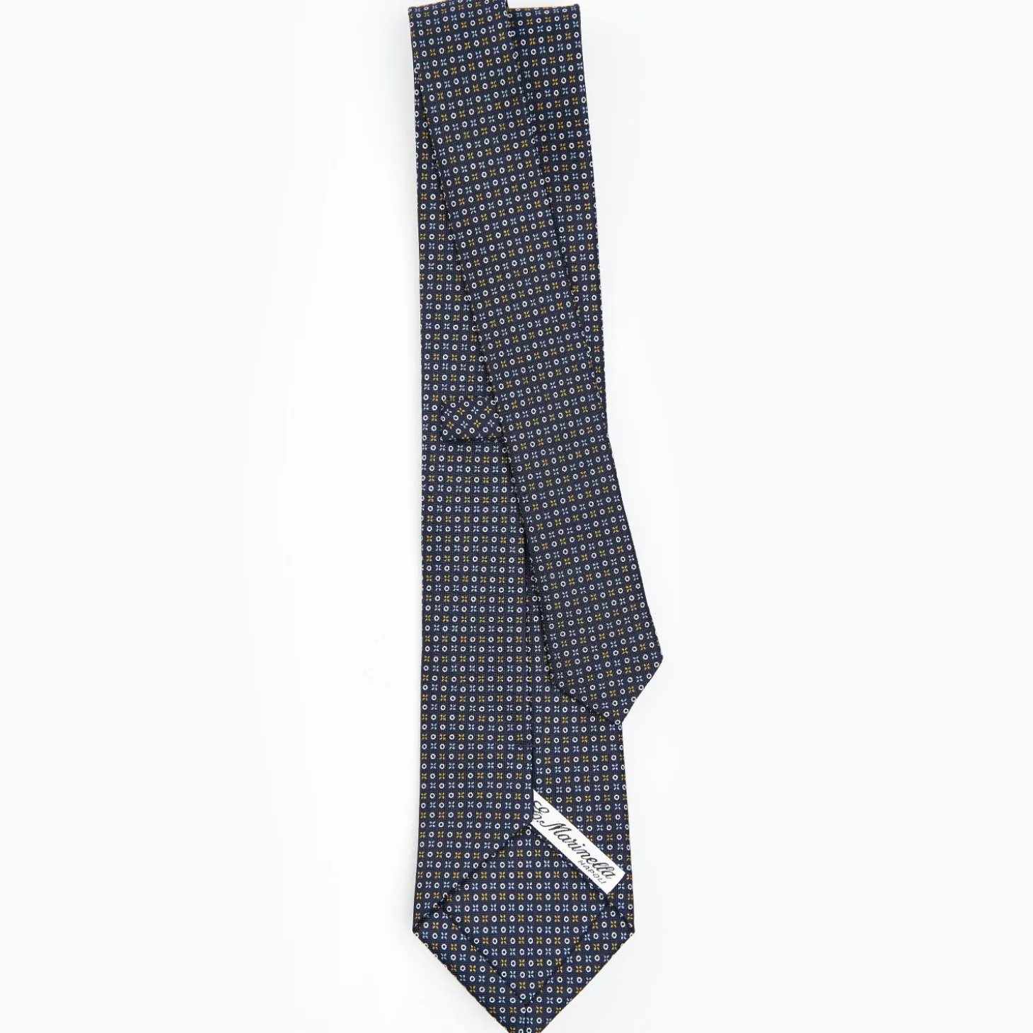 Dark Blue Sartorial Classic Silk Tie - Small Flower Designs