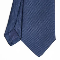 Dark Blue Sartorial Jacquard Silk Tie - Solid Colours