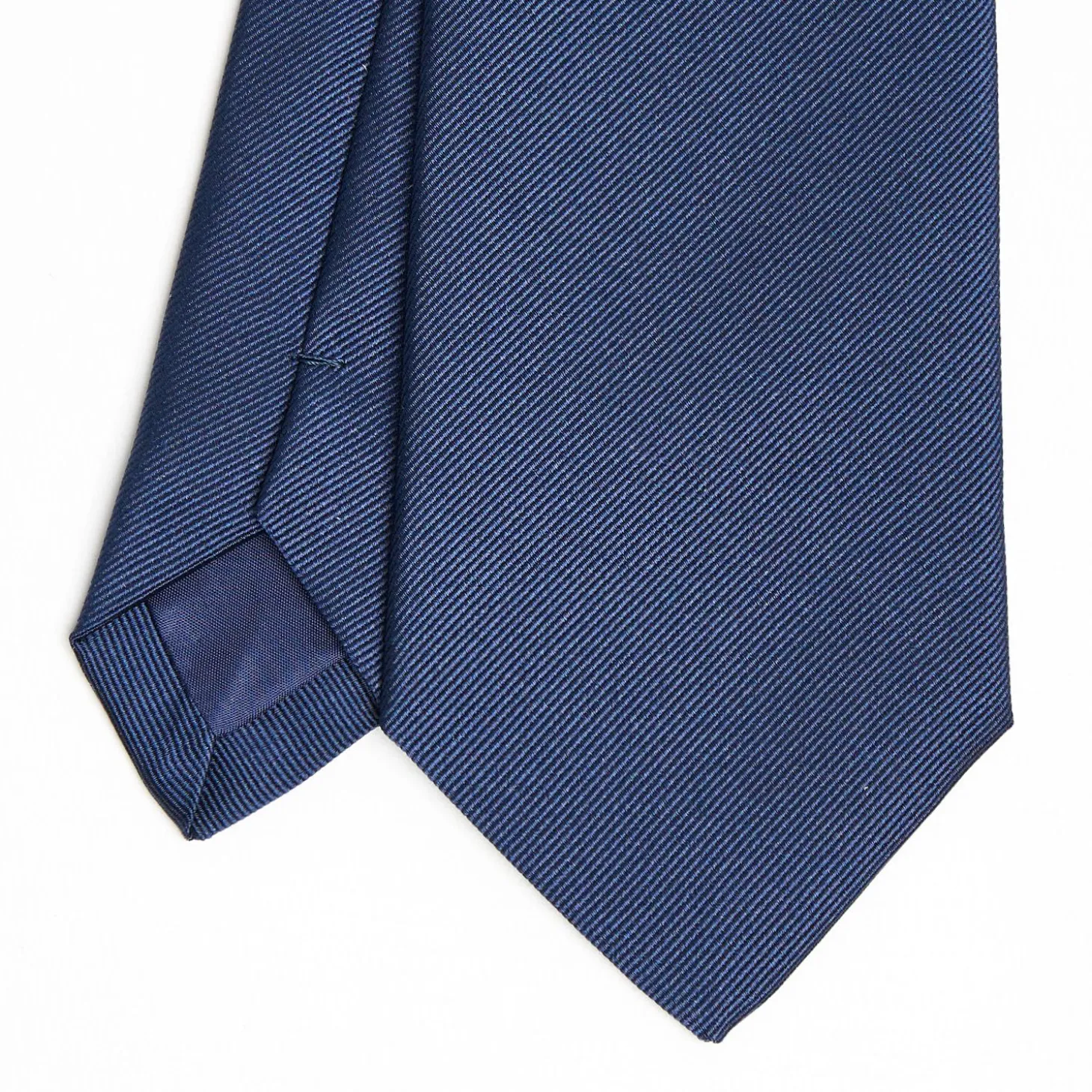 Dark Blue Sartorial Jacquard Silk Tie - Solid Colours