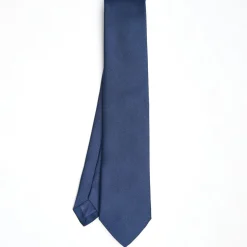 Dark Blue Sartorial Jacquard Silk Tie - Solid Colours