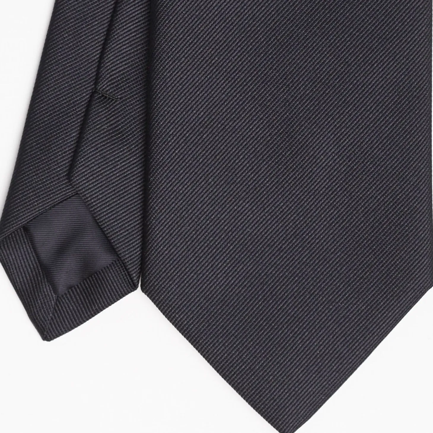 Dark Blue Sartorial Jacquard Silk Tie - Solid Colours
