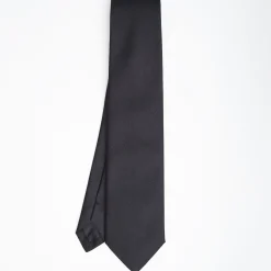 Dark Blue Sartorial Jacquard Silk Tie - Solid Colours