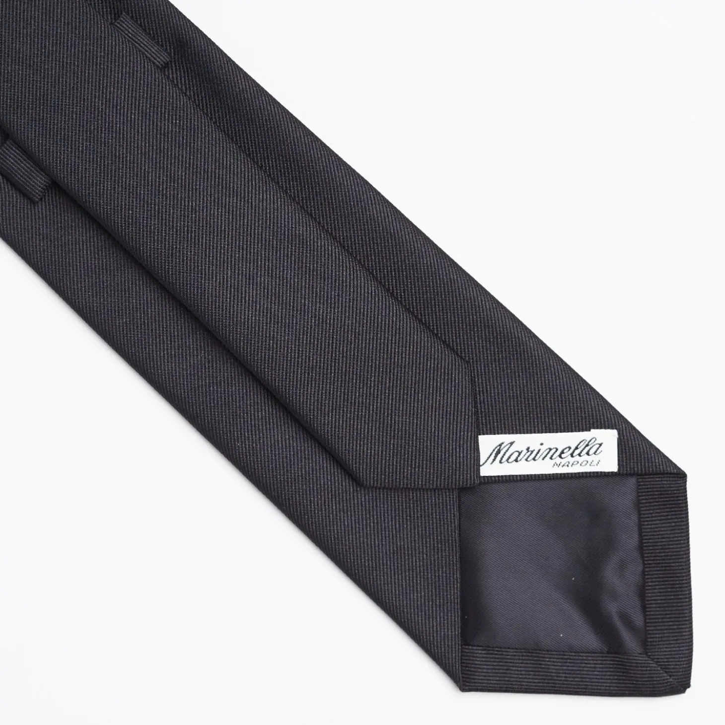Dark Blue Sartorial Jacquard Silk Tie - Solid Colours