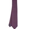 Dark Blue Sartorial Jacquard Silk Tie - Small Geometric Pattern