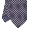 Dark Blue Sartorial Jacquard Silk Tie - Small Geometric Pattern