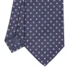 Dark Blue Sartorial Jacquard Silk Tie - Small Geometric Pattern