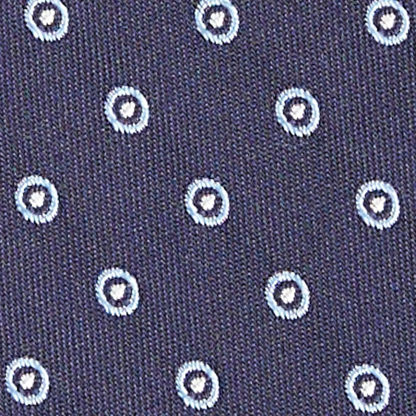 Dark Blue Sartorial Jacquard Silk Tie - Small Geometric Pattern