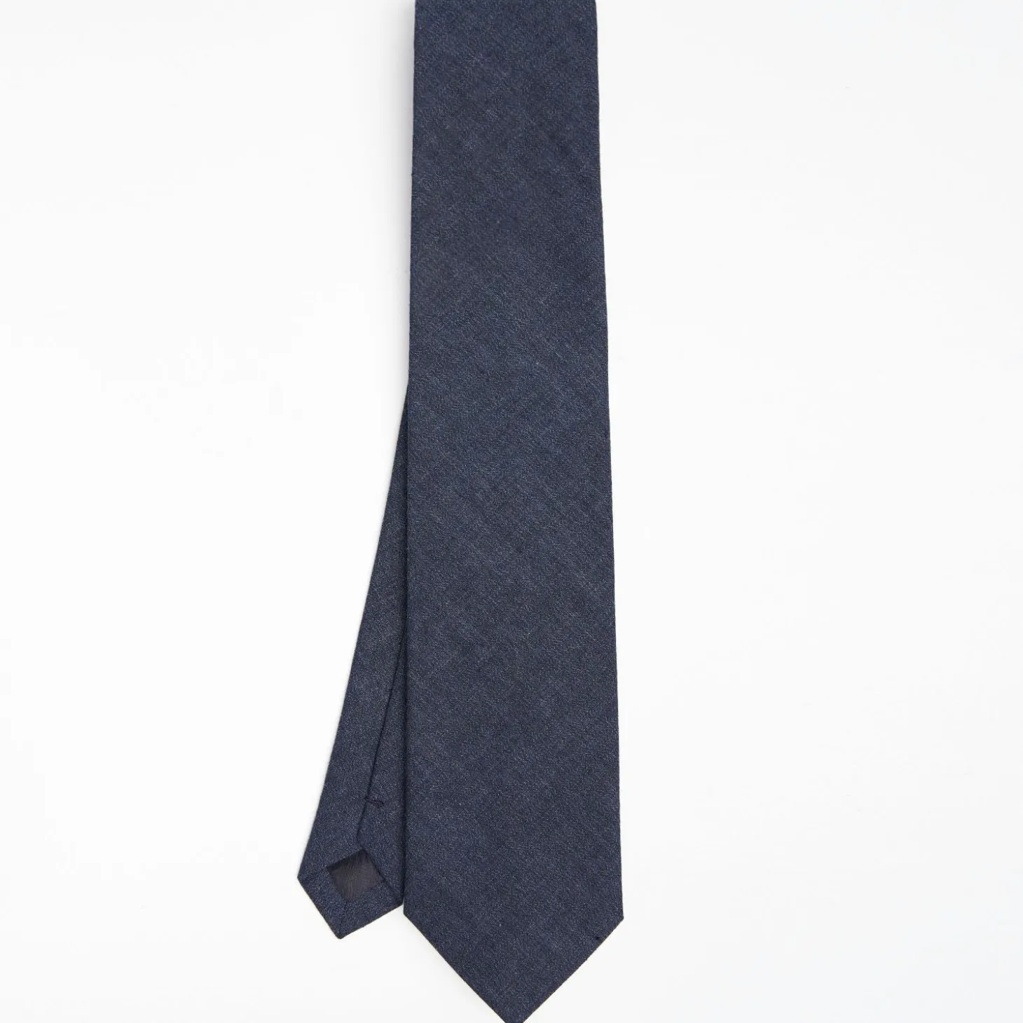 Dark Blue Sartorial Linen Tie Solid Color