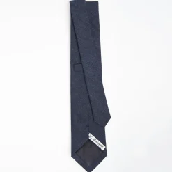 Dark Blue Sartorial Linen Tie Solid Color