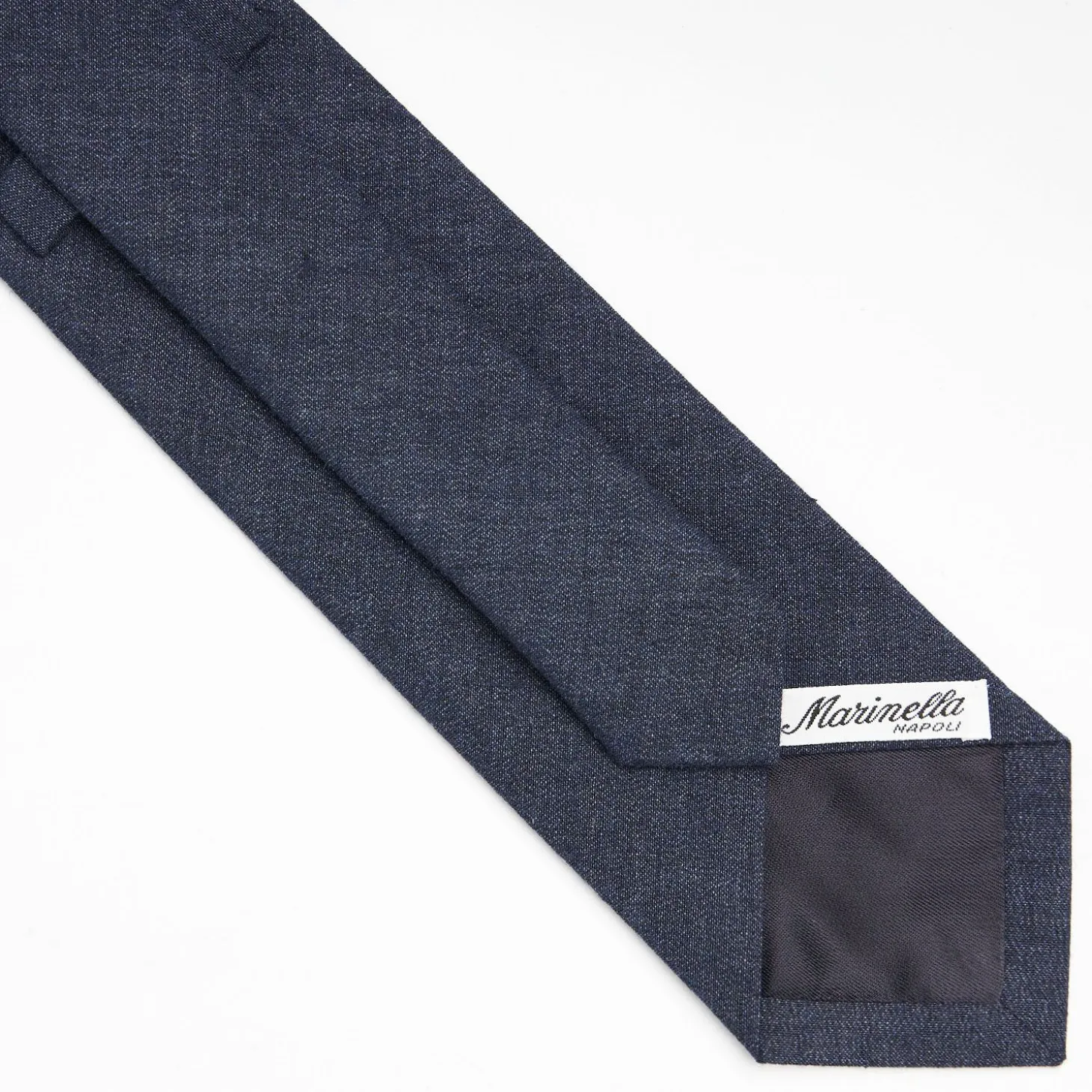 Dark Blue Sartorial Linen Tie Solid Color