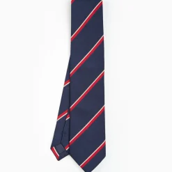 Dark Blue Sartorial Striped Silk Tie