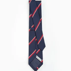 Dark Blue Sartorial Striped Silk Tie
