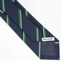 Dark Blue Sartorial Striped Silk Tie