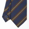 Dark Blue Sartorial Striped Silk Tie