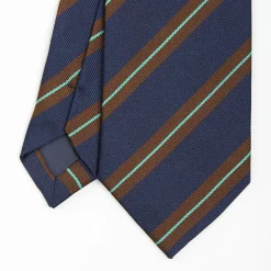 Dark Blue Sartorial Striped Silk Tie