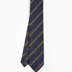 Dark Blue Sartorial Striped Silk Tie