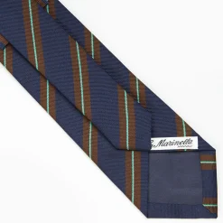 Dark Blue Sartorial Striped Silk Tie
