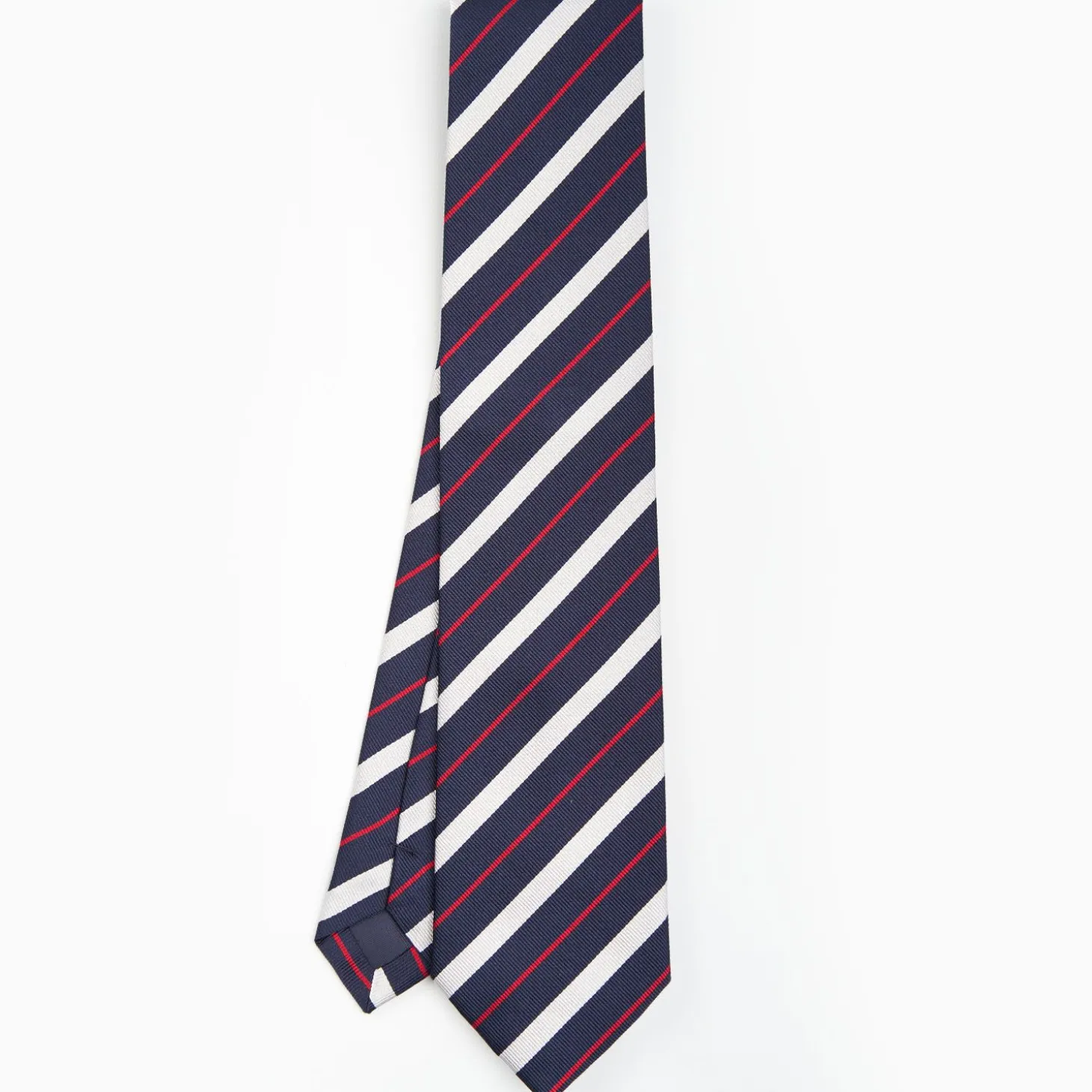 Dark Blue Sartorial Striped Silk Tie